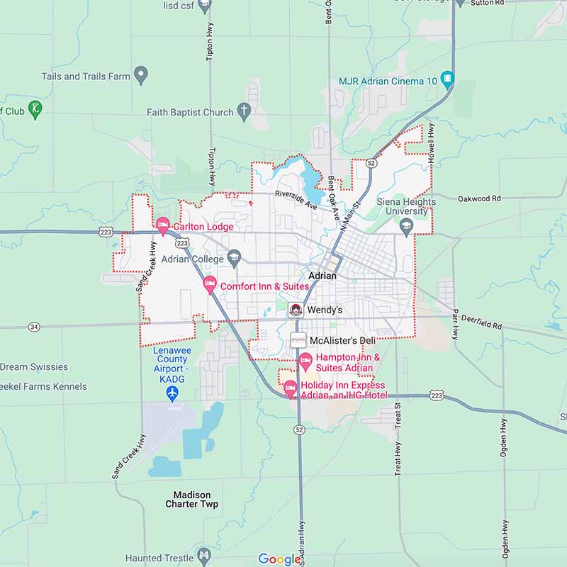 adrian, michigan map